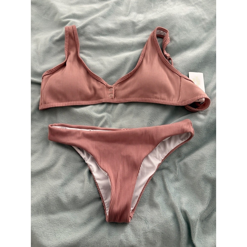 2 Pc Bikini In Pink Women's Medium Swim Suit